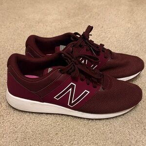 New Balance Women's Maroon and White Sneakers